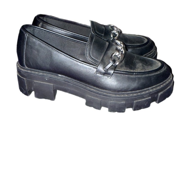 No Boundaries Chunky Heeled Lug Sole Platform Loafers Preppy Academia Gothic 10 - Picture 1 of 6